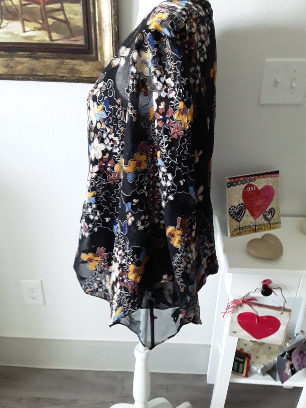 Alfani beautiful crinkle bubble hem flutter sleeve top size L - Picture 10 of 13